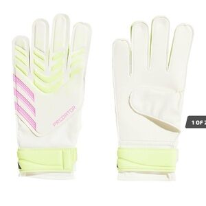 adidas Predator Training Goalkeeper Gloves White/Yellow Soft Grip Soccer Goalie
